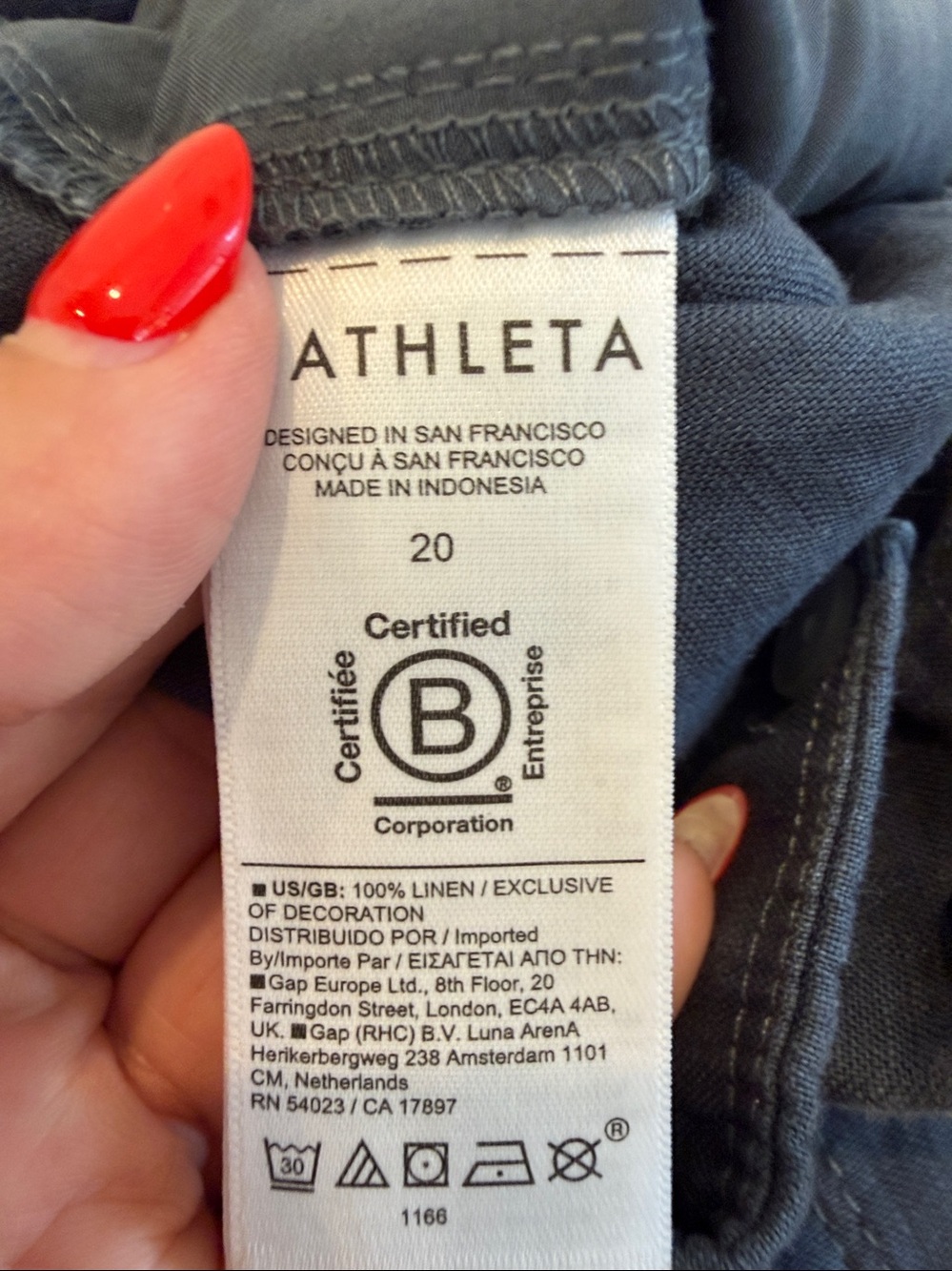 Athleta Voyager Linen Shorts Size 20 Granite Blue NWOT - Picture 7 of 8